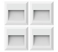 Applique murale d'extérieur, lampe d'escalier, lampe de marche LED blanche, lampe de terrasse, plastique, 2W 60lm blanc chaud, LxH 12,4x12,4 cm, lot de 2