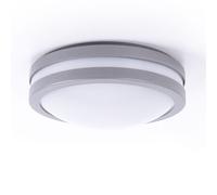 Applique murale d'extérieur lampe d'extérieur applique murale plafonnier plafonnier maison mur, commande vocale dimmable minuterie IP44, acier argent, 1x LED 14W 1440Lm 3000K, DxH 26x9.5cm