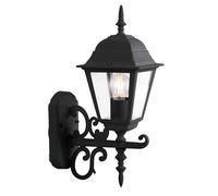 Applique murale d'extérieur lanterne murale noire applique éclairage de façade, télécommande dimmable, aluminium verre clair, 1x LED RGB 9W, LxHxP 14,8x40x22,5