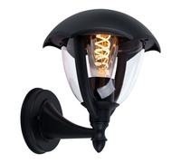 Applique murale d'extérieur lanterne noire lampe de porte d'entrée applique extérieure verre clair, aluminium, 1x E27, LxH 20x23,8 cm