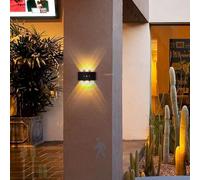 Applique Murale d'extérieur LED avec détecteur de Mouvement, éclairage vers Le Haut et vers Le Bas, étanche IP65, Rechargeable par USB, Commande Tactile, 2700 K/4500 K/6500 K, pour