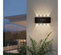 Applique Murale d'extérieur LED avec détecteur de Mouvement, éclairage vers Le Haut et vers Le Bas, étanche IP65, Rechargeable par USB, Commande Tactile, 2700 K/4500 K/6500 K, pour