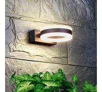 Applique murale d'extérieur LED en aluminium lumière extérieure anneau rond applique murale étanche IP54 applique murale noir aluminium blanc PC écran jardin lumière Up Down Spot porche entrée