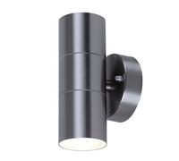 Applique murale d'extérieur LED RGB avec télécommande changeur de couleur applique extérieure UP DOWN IP44, gris acier inoxydable, dimmable, 2 ampoules, 3,5W 290Lm 3000K blanc chaud, H 16,3 cm