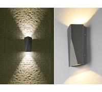 Applique murale d'extérieur moderne Clean Cut Up & Down LED à design carré, multiflamme
