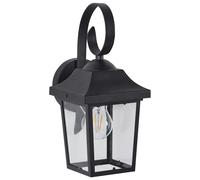 Applique Murale d'Extérieur Moderne Lampe Abat-jour Verre Métal Noir Mat Ta