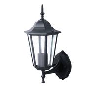 Applique murale d'extérieur, noire, lanterne, éclairage de porte d'entrée, lampe de jardin, verre aluminium, LxH 17x36 cm