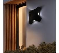 Applique Murale D'Extérieur Noire Lumière Indirecte LED 4-Flammes