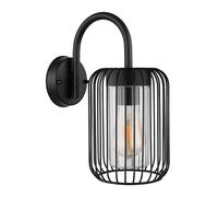 Applique murale d'extérieur pour maison, lanterne en acier inoxydable, lampe de terrasse noire, lampe de jardin IP44, plastique métal, contrôle par application dimmable CCT, Smart RGB LED 8,5W 806Lm,