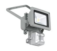 Applique murale d'extérieur projecteur de construction applique murale d'éclairage extérieur avec détecteur de mouvement, verre en aluminium clair, 1x LED 10W 790Lm, LxlxA 11,5x15x11 cm, EGLO 93476