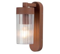 Applique murale d'extérieur sur secteur culot E27 corten CLARA H24cm, Marron