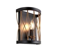 Applique murale d'intérieur à 1 ampoule, noir mat, effet bronze rustique, E14