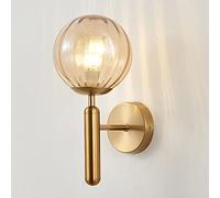 Applique Murale D'intérieur, Applique Murale E27 Moderne Avec Boule De Verre Globe, 1 Lumière, Appliques Murales En Métal Vintage Pour Salon Chambre Salle De Bain Couloir,D'or,E