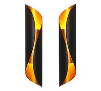 Applique Murale d'intérieur LED Noire, Paquet de 2 Lampes murales en Aluminium à LED en Spirale avec 2 Appliques murales Haut et Bas G9 pour Salon intérieur, Chambre à Coucher, Couloir