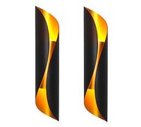 Applique Murale d'intérieur LED Noire, Paquet de 2 Lampes murales en Aluminium à LED en Spirale avec 2 Appliques murales Haut et Bas G9 pour Salon intérieur, Chambre à Coucher, Couloir