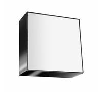 Applique murale d'intérieur moderne noir applique murale spots muraux Lampe PVC cage d'escalier en acier, carrée, 1x E27, LxlxH: 25x25x12 cm