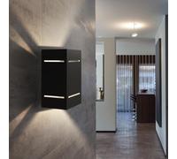 Applique murale d'intérieur noire à éclairage indirect Up Down, aluminium, 1x G9, LxlxH 20x10x12 cm