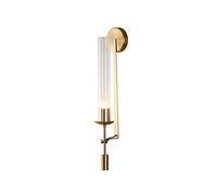 Applique Murale E26/E27 Dorée, Applique Tubulaire En Verre Transparent Pour Salle Den, Chambre, Salon, Couloir, Hôtel/Chaleureux/A/Blanc/Un