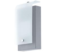 Applique murale, éclairage extérieur, jardin, argent, lampe d'extérieur, applique murale maison, balcon, acier galvanisé, 1x LED 3,7 watts, 320 lumens, blanc chaud, LxlxH 12x7x22,5 cm