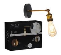 Applique murale - EDO - NAVIS - Noir - Laiton - E27 - Design contemporain