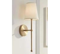 Applique murale élégante avec corps en métal et capuchon en tissu, doré et crème, 60 cm de hauteur | 1 LED 3,15 W, alimenté par batterie, IP20 | Éclairage élégant pour la décoration de la maison