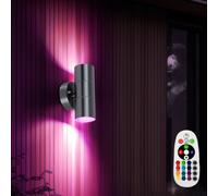 Applique Murale En Acier Inoxydable RGB LED Avec Télécommande H 16,3 Cm