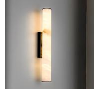 Applique Murale en Albâtre Style Milieu du Siècle, Lampe Murale en Pierre De Marbre Naturel, éclairage Chaleureux pour Salle De Bain, Salon, Cuisine, Couloir Ou Salle à Manger Black 40CM