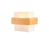 Applique Murale en Bois Massif Chambre créative Lampe de Chevet Moderne Minimaliste Salon étude allée Couloir Applique Murale en Verre intérieur E27 Lanterne luminaire éclairage