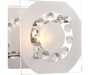 Applique murale en cristal, éclairage de salon, lampe de couloir, chrome, verre, G9, LxlxH 12x12x9 cm