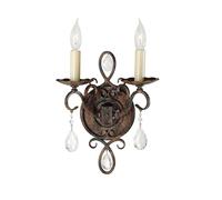 Applique murale en cristal lampe de couloir aspect chandelier bronze acier 2x E14