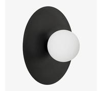 Applique Murale En Fer Et Verre Anine Noir Ø30 Cm Noir