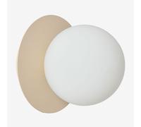 Applique Murale En Fer Et Verre Anine Tapioca Beige Ø15 Cm