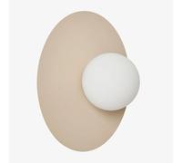 Applique Murale En Fer Et Verre Anine Tapioca Beige Ø30 Cm