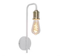 Applique murale en laiton blanc rétro LED applique murale liseuse lampe de chambre, 7W 720lm blanc chaud, LxH 10,5 x36 cm