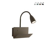 Applique murale en métal avec lumière flexible et prise USB Gulp