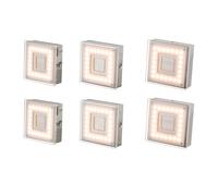 Applique murale en saillie pour intérieur, spot en saillie LED plat carré pour cuisine, lampe LED sous meuble, avec interrupteur, 1x 5 watts 360 lumens blanc chaud, LxH 9 x 3,1 cm, lot de 6
