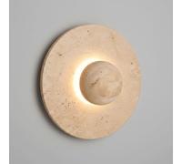 Applique Murale En Travertin Naturel, Lampe Murale En Pierre Style Crème, Luminaire Led Rond À Lumière Chaude, Applique Minimaliste Art Déco Pour Salon, Chambre, Couloir, Table de Chevet, Escalier (30