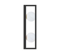 Applique murale en verre albâtre noire, 2 lumières G9 + LED intégrée, 2700-6000K
