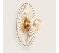 LEDKIA LIGHTING Applique murale en Verre et Métal Dharma Doré G9