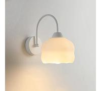 Applique Murale en Verre Moderne, boîtier Bois/métal, Lampe Filaire, luminaire d'intérieur E27, Salon de Lecture for Chambre à Coucher(Iron,C)