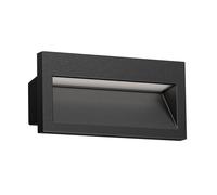 ledscom.de Applique murale encastrée LED NOLA, downlight pour l'extérieur, IP54, noir mat, 140 x 70mm, blanc chaud