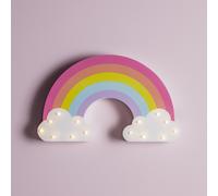 Applique Murale Enfant en Forme d'Arc-en-Ciel en Bois à Piles