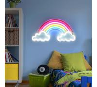 Applique murale LED lampe arc-en-ciel lumière décorative lampe chambre enfant, câble USB interrupteur ON/OFF, plastique opale clair, L 40 cm