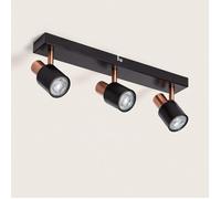 Applique Murale et de Plafond Orientable Métal 3 Spots Ciro Black Rose Large Noir