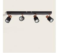 Applique Murale et de Plafond Orientable Métal 4 Spots Ciro Black Rose Large Noir