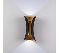 Applique murale étanche LED semi-circulaire noire + dorée de style moderne de 6 W, peut être installée en intérieur et en extérieur jaune (3 000 K conomie d'énergie A ++]