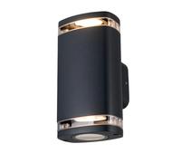 Applique murale ext. noire 19 cm haut/bas 2xGU10 IP54