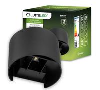 Applique murale ext?rieure LED 2x3W 4000K, ?clairage haut/bas r?glable, noire PI