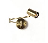 Applique Murale Extensible E27 avec Interrupteur - Lampe Murale en Métal Doré avec Bras Articulé et Tête Orientable