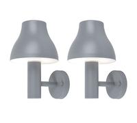 Applique murale exterieur Applique cour gris clair Applique murale jardin exterieur, aluminium, 1x LED 7W 680Lm blanc chaud, lot de 2